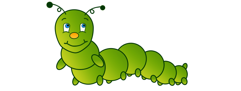 Bild zeigt Logo der Raupelinchen - grüne Raupe